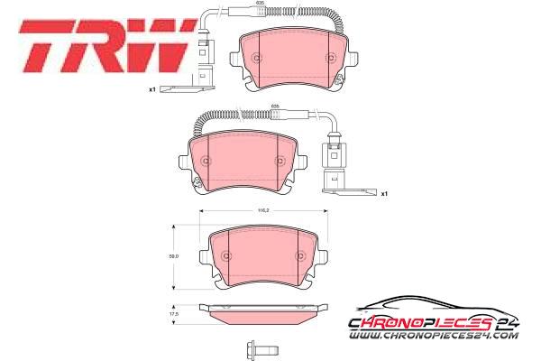 Achat de TRW GDB1508 Kit de plaquettes de frein, frein à disque pas chères