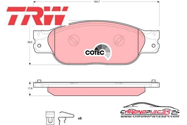 Achat de TRW GDB1510 Kit de plaquettes de frein, frein à disque pas chères