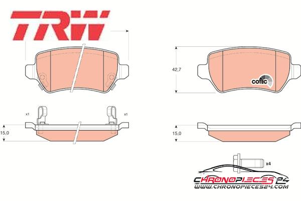 Achat de TRW GDB1515 Kit de plaquettes de frein, frein à disque pas chères