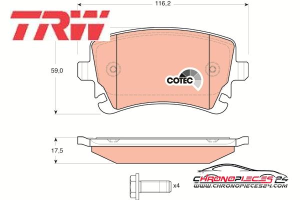 Achat de TRW GDB1516 Kit de plaquettes de frein, frein à disque pas chères