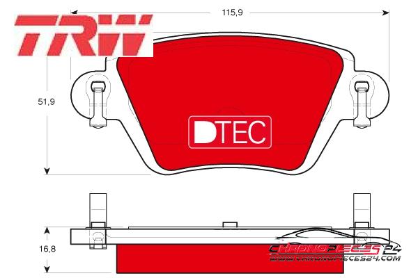 Achat de TRW GDB1525DTE Kit de plaquettes de frein, frein à disque pas chères