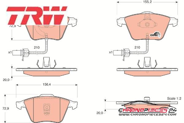 Achat de TRW GDB1528 Kit de plaquettes de frein, frein à disque pas chères