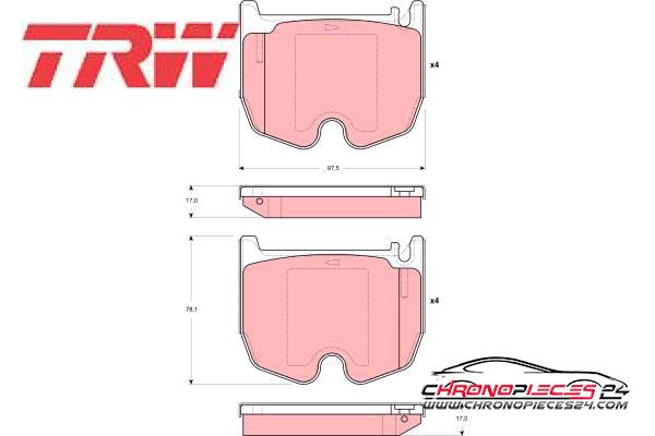 Achat de TRW GDB1541 Kit de plaquettes de frein, frein à disque pas chères