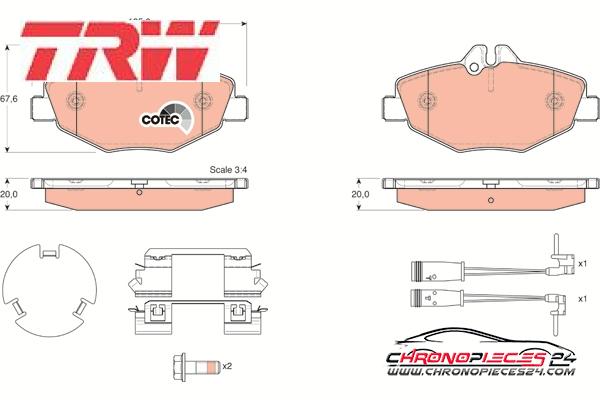 Achat de TRW GDB1542 Kit de plaquettes de frein, frein à disque pas chères