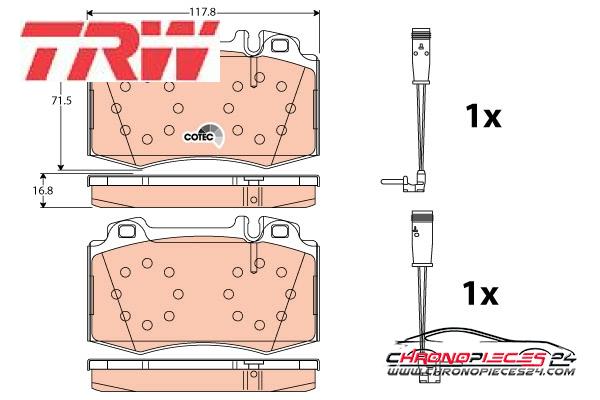 Achat de TRW GDB1543 Kit de plaquettes de frein, frein à disque pas chères