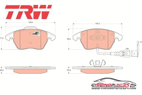 Achat de TRW GDB1550 Kit de plaquettes de frein, frein à disque pas chères