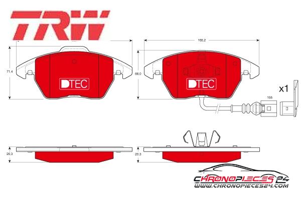 Achat de TRW GDB1550DTE Kit de plaquettes de frein, frein à disque pas chères