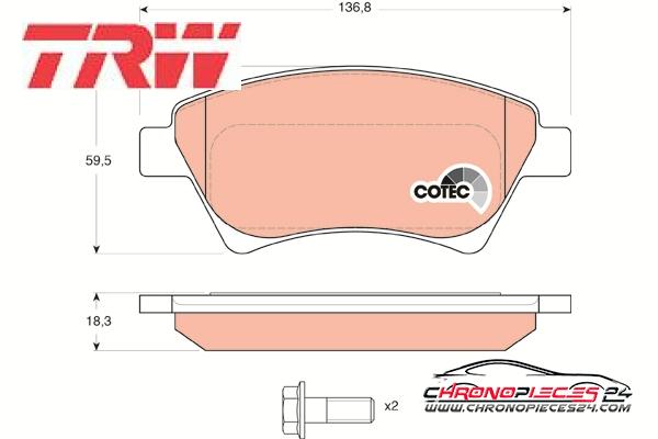 Achat de TRW GDB1552 Kit de plaquettes de frein, frein à disque pas chères