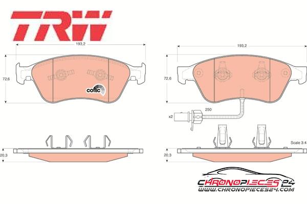 Achat de TRW GDB1553 Kit de plaquettes de frein, frein à disque pas chères