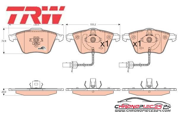 Achat de TRW GDB1554 Kit de plaquettes de frein, frein à disque pas chères