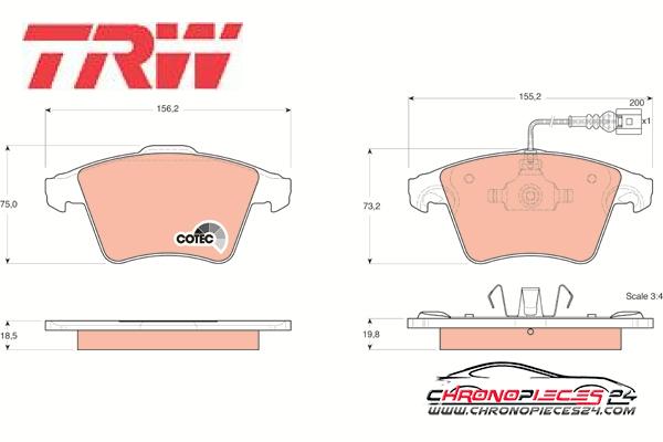 Achat de TRW GDB1555 Kit de plaquettes de frein, frein à disque pas chères