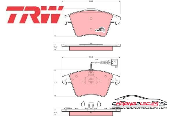 Achat de TRW GDB1556 Kit de plaquettes de frein, frein à disque pas chères