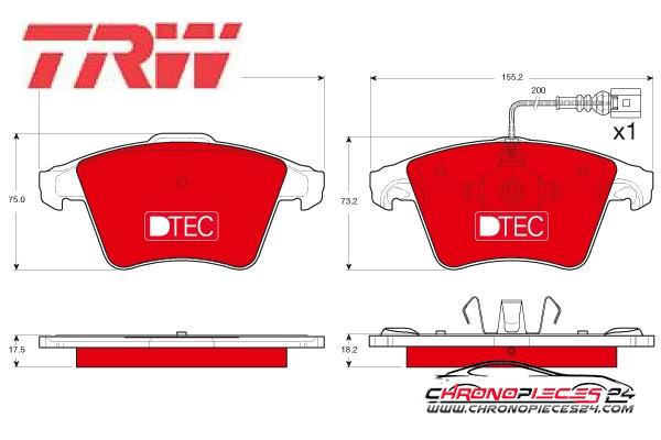 Achat de TRW GDB1556DTE Kit de plaquettes de frein, frein à disque pas chères