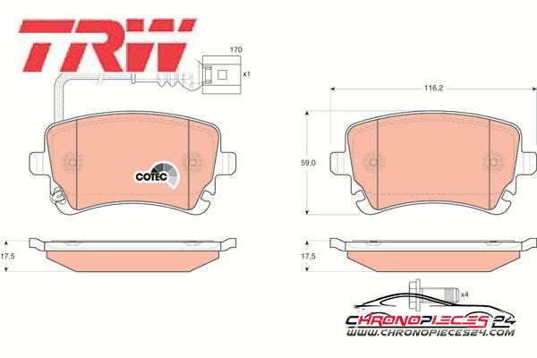 Achat de TRW GDB1557 Kit de plaquettes de frein, frein à disque pas chères