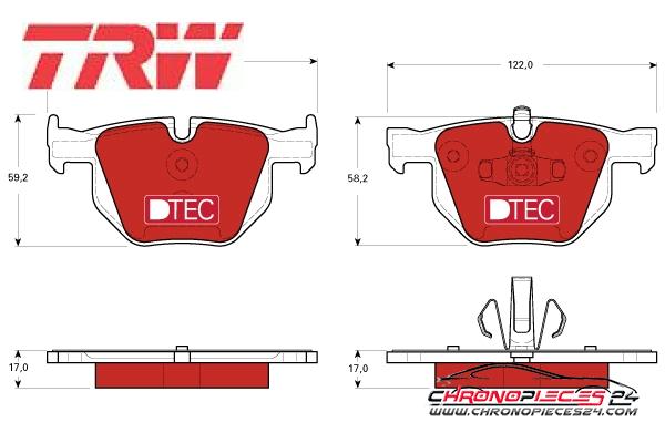 Achat de TRW GDB1560DTE Kit de plaquettes de frein, frein à disque pas chères