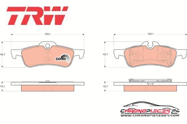 Achat de TRW GDB1561 Kit de plaquettes de frein, frein à disque pas chères