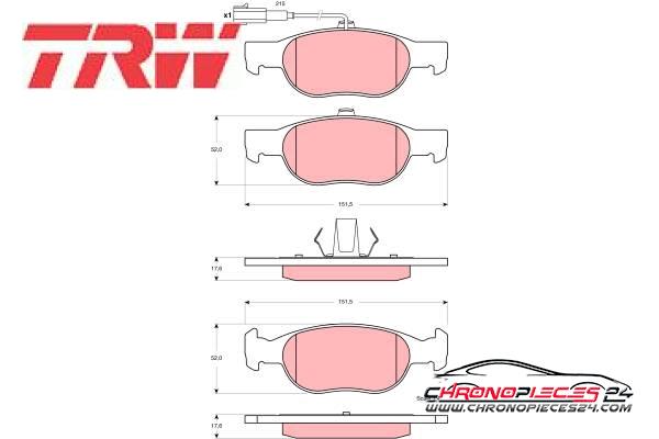 Achat de TRW GDB1564 Kit de plaquettes de frein, frein à disque pas chères