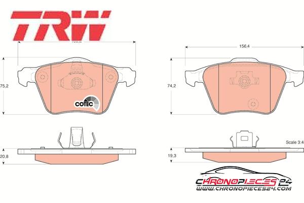 Achat de TRW GDB1565 Kit de plaquettes de frein, frein à disque pas chères