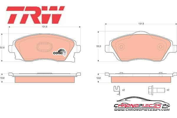 Achat de TRW GDB1570 Kit de plaquettes de frein, frein à disque pas chères