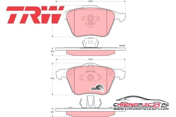 Achat de TRW GDB1576 Kit de plaquettes de frein, frein à disque pas chères