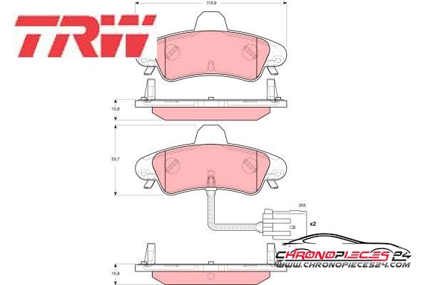 Achat de TRW GDB1581 Kit de plaquettes de frein, frein à disque pas chères