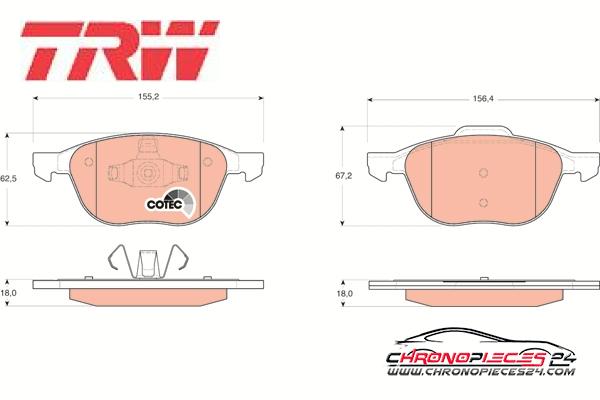 Achat de TRW GDB1583 Kit de plaquettes de frein, frein à disque pas chères