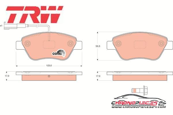 Achat de TRW GDB1590 Kit de plaquettes de frein, frein à disque pas chères