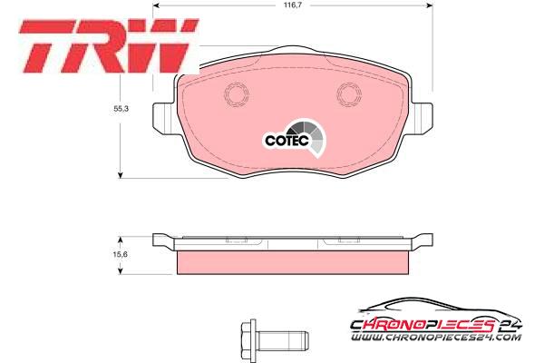 Achat de TRW GDB1593 Kit de plaquettes de frein, frein à disque pas chères