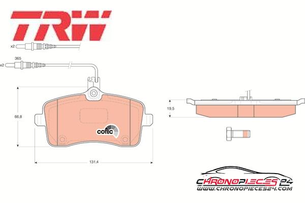 Achat de TRW GDB1594 Kit de plaquettes de frein, frein à disque pas chères