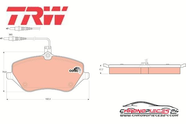 Achat de TRW GDB1595 Kit de plaquettes de frein, frein à disque pas chères