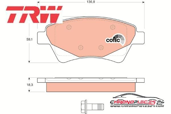 Achat de TRW GDB1597 Kit de plaquettes de frein, frein à disque pas chères