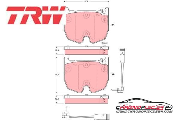 Achat de TRW GDB1599 Kit de plaquettes de frein, frein à disque pas chères