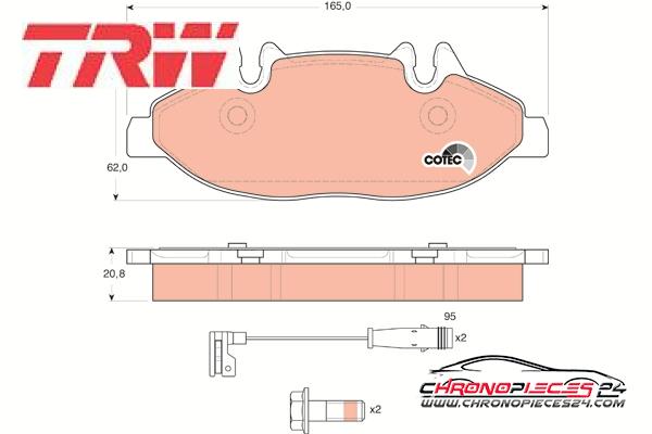 Achat de TRW GDB1600 Kit de plaquettes de frein, frein à disque pas chères