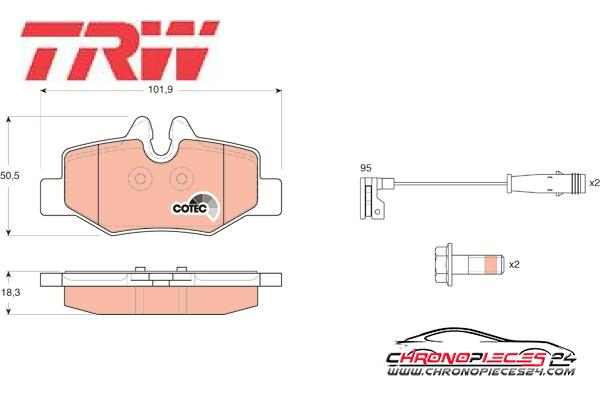 Achat de TRW GDB1601 Kit de plaquettes de frein, frein à disque pas chères