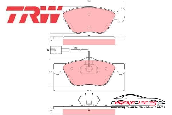 Achat de TRW GDB1602 Kit de plaquettes de frein, frein à disque pas chères