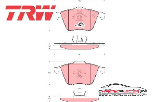 Achat de TRW GDB1607 Kit de plaquettes de frein, frein à disque pas chères