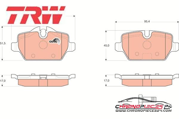 Achat de TRW GDB1612 Kit de plaquettes de frein, frein à disque pas chères