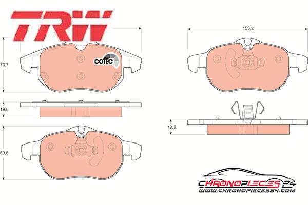 Achat de TRW GDB1613 Kit de plaquettes de frein, frein à disque pas chères