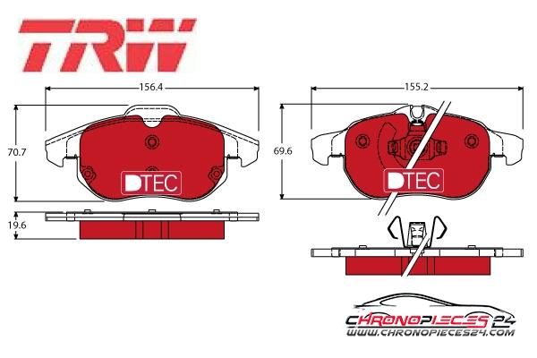 Achat de TRW GDB1613DTE Kit de plaquettes de frein, frein à disque pas chères