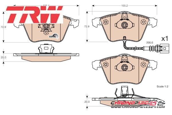 Achat de TRW GDB1616 Kit de plaquettes de frein, frein à disque pas chères