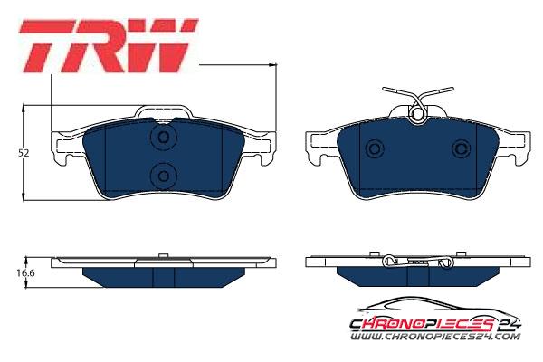 Achat de TRW GDB1621BTE Kit de plaquettes de frein, frein à disque pas chères