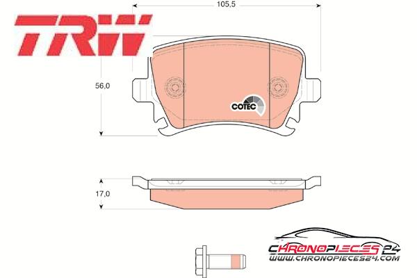 Achat de TRW GDB1622 Kit de plaquettes de frein, frein à disque pas chères