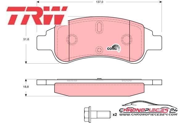 Achat de TRW GDB1623 Kit de plaquettes de frein, frein à disque pas chères