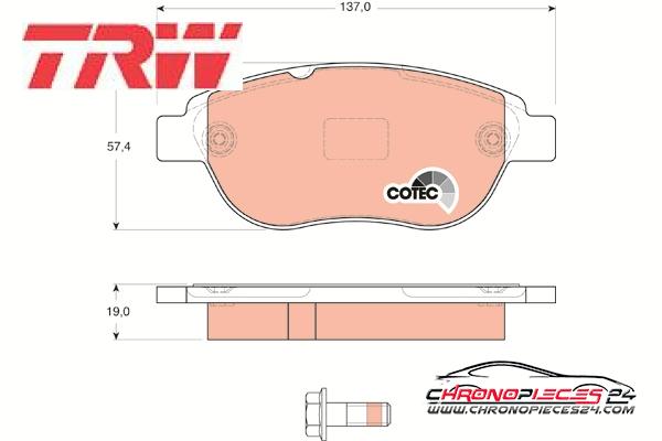 Achat de TRW GDB1624 Kit de plaquettes de frein, frein à disque pas chères