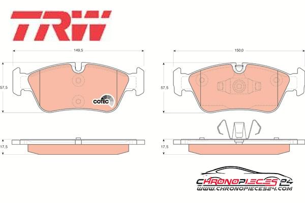 Achat de TRW GDB1625 Kit de plaquettes de frein, frein à disque pas chères