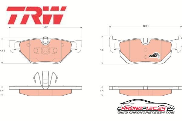 Achat de TRW GDB1626 Kit de plaquettes de frein, frein à disque pas chères