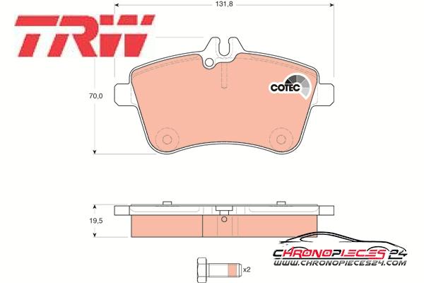 Achat de TRW GDB1628 Kit de plaquettes de frein, frein à disque pas chères