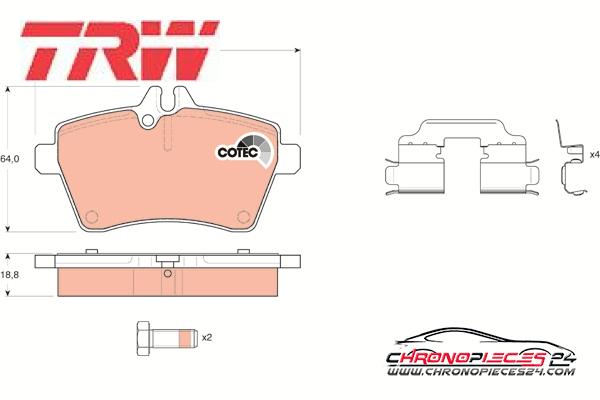 Achat de TRW GDB1629 Kit de plaquettes de frein, frein à disque pas chères