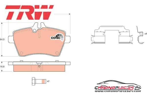 Achat de TRW GDB1630 Kit de plaquettes de frein, frein à disque pas chères