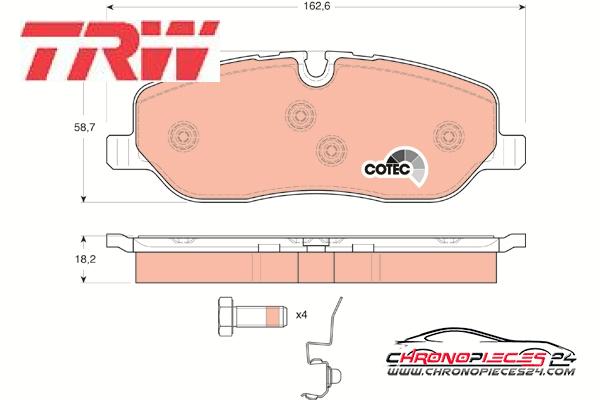 Achat de TRW GDB1631 Kit de plaquettes de frein, frein à disque pas chères